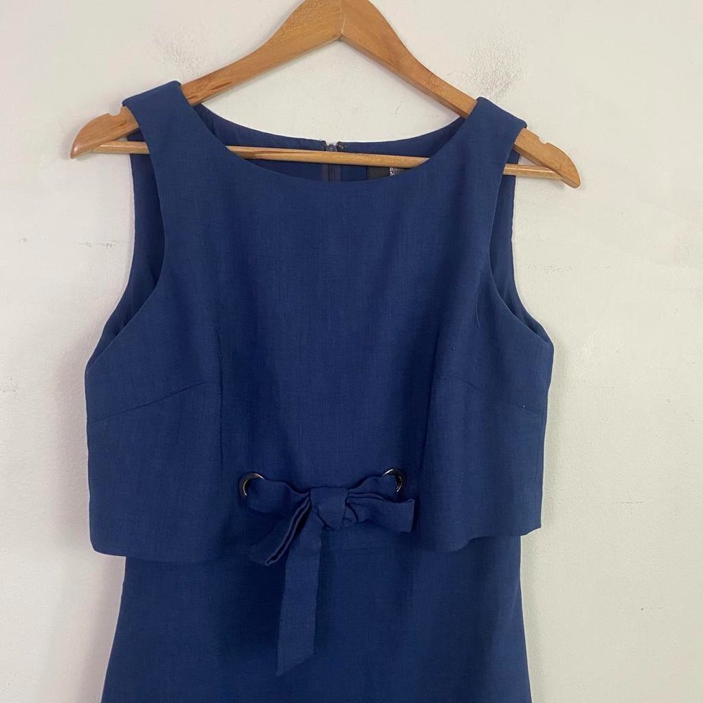 BADGLEY MISCHKA navy front tie sheath dress - Picture 2 of 5